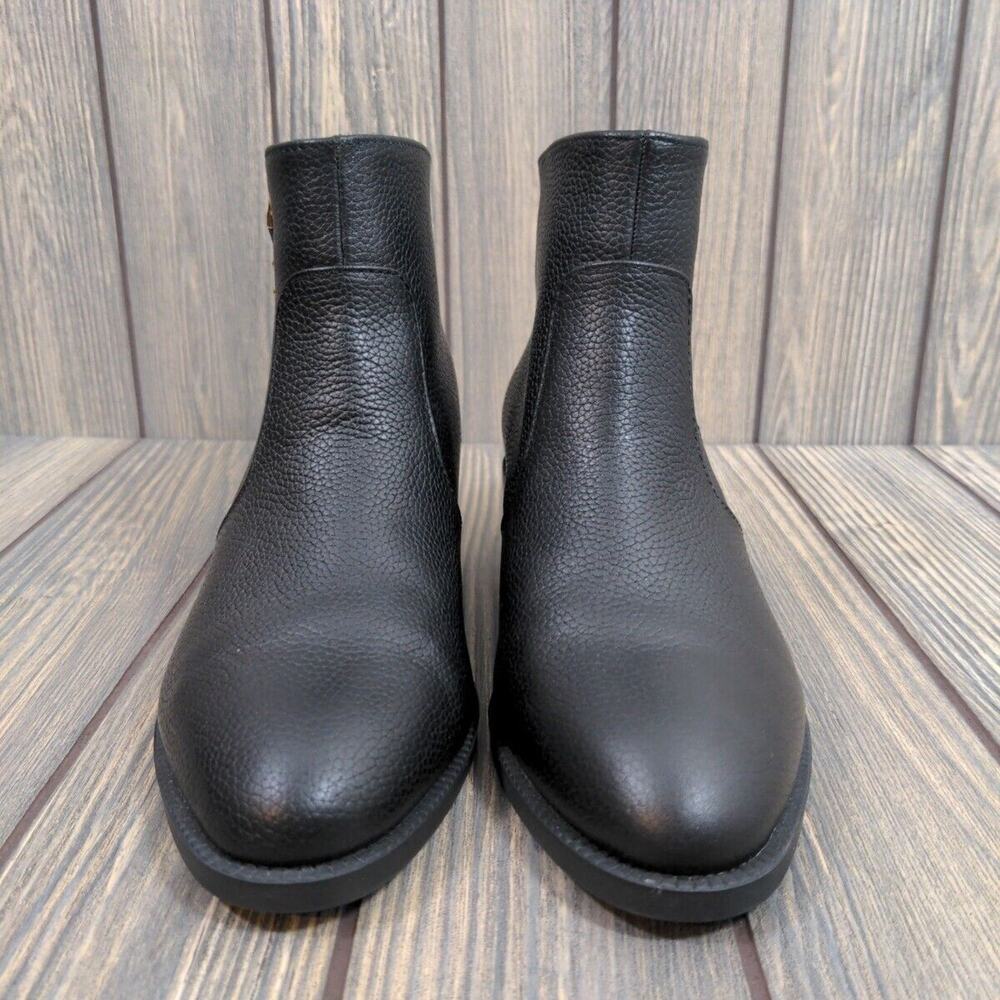 LRL Ralph Lauren Ankle Boots‎ Women Sz 6 Prudence Black Tumbled Pebbled Leather